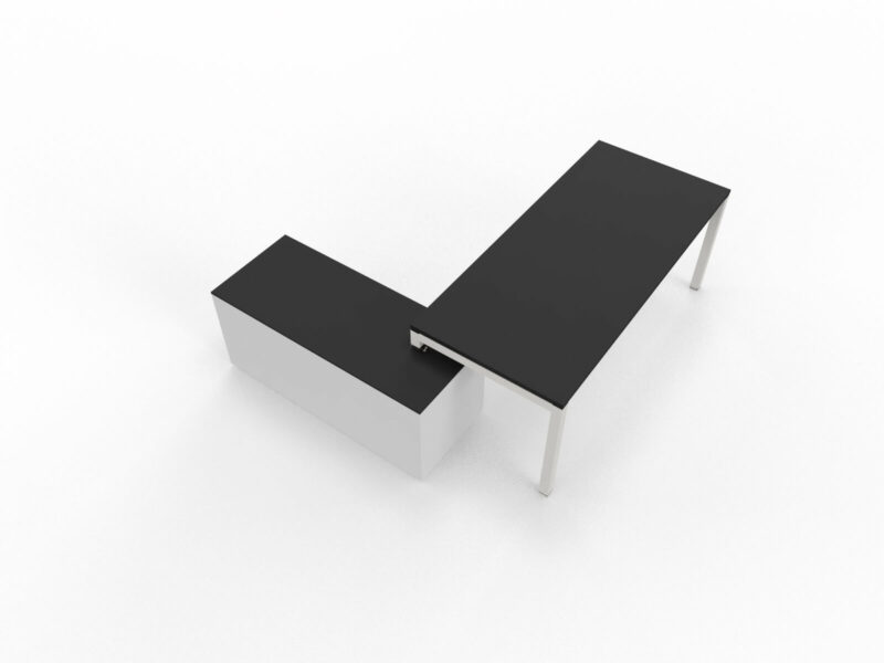 Schreibtisch-mit-Sideboard-Gate-Schwarz-Weiss