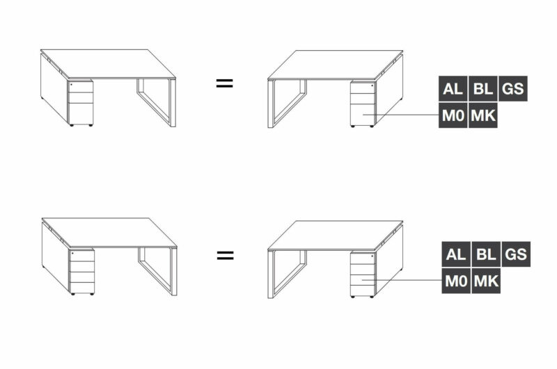 Schreibtisch-mit-Unterbaucontainer-Loopy-Ausrichtung