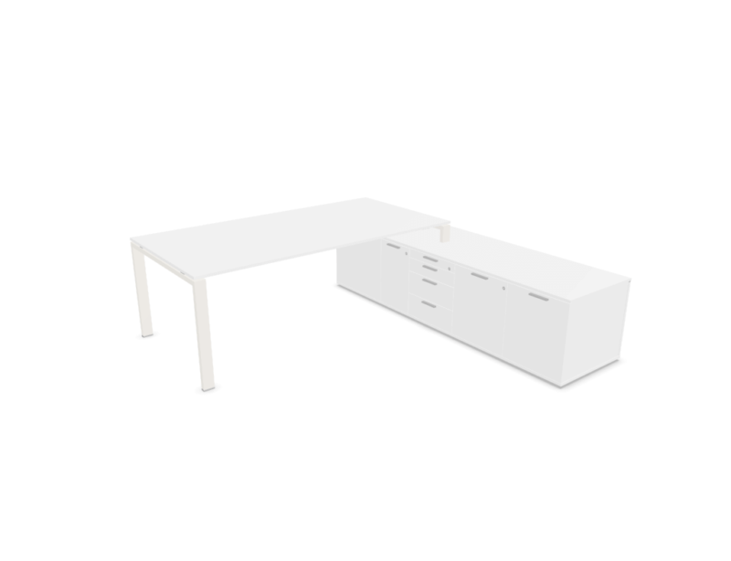 Schreibtisch-mit-Sideboard-Glider-Weiss