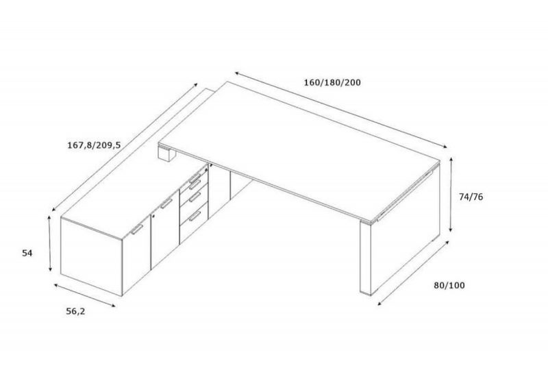 Schreibtisch-mit-Sideboard-und-Wangengestell-Abmessungen