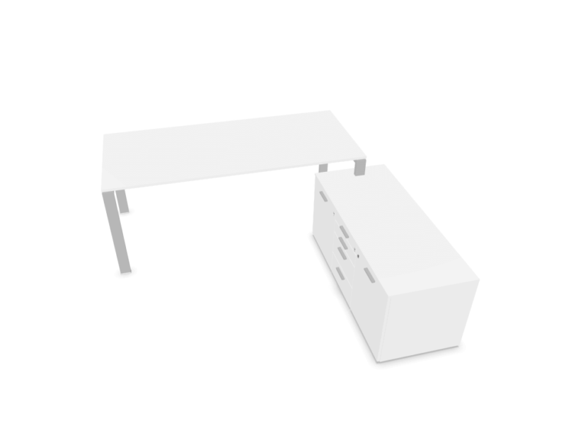 Schreibtisch-mit-kleinem-Sideboard-Weiss