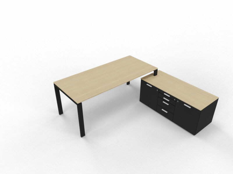 Schreibtisch-mit-kleinem-Sideboard-eiche-schwarz