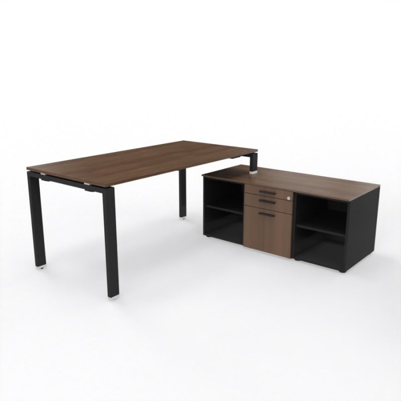 schreibtisch-mit-sideboard+offene-faecher-luxnussbaum-schwarz