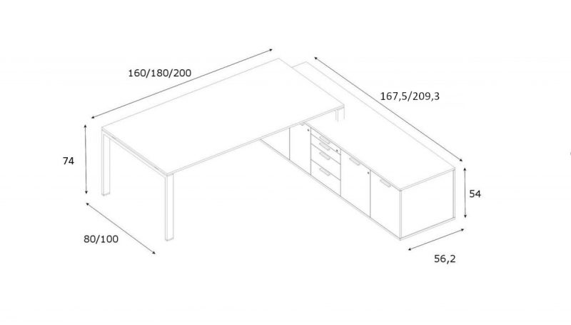 skizze-mit-abmessungen- fuer-glider-schreibtisch-mit-sideboard-gross