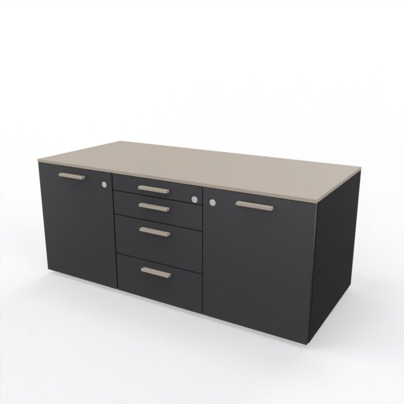 sideboard-mit-4-schubladen-2-tueren-titangrau-top-tortora-korpus-schwarz