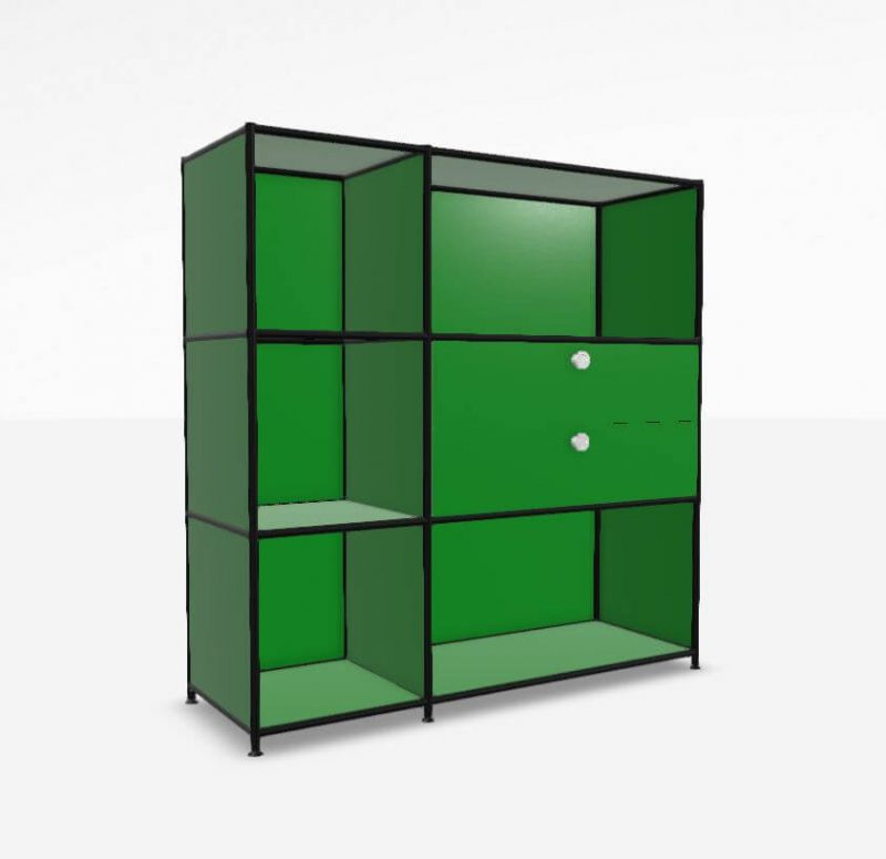 Regal_System4_Gelbgrün_Schwarz