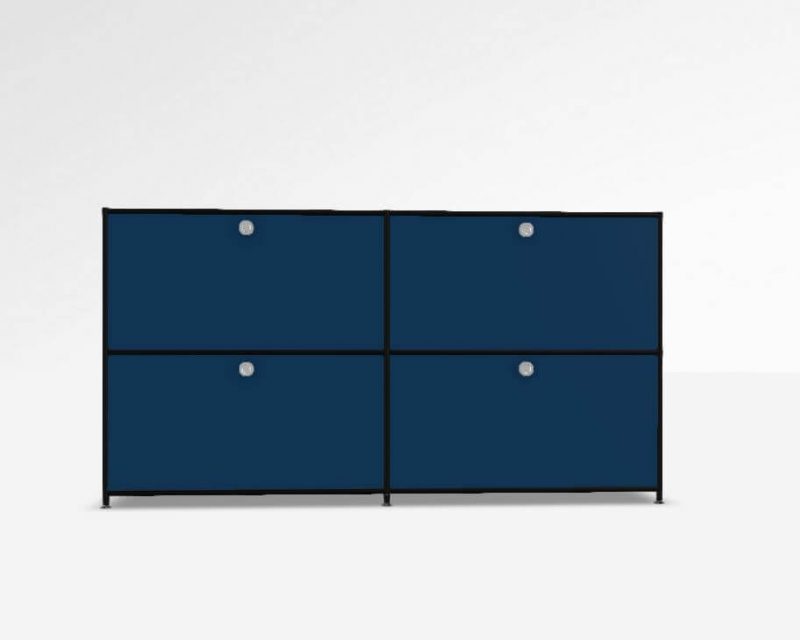 Sideboard-mit-4-Schubladen-System4-Violettblau-schwarz