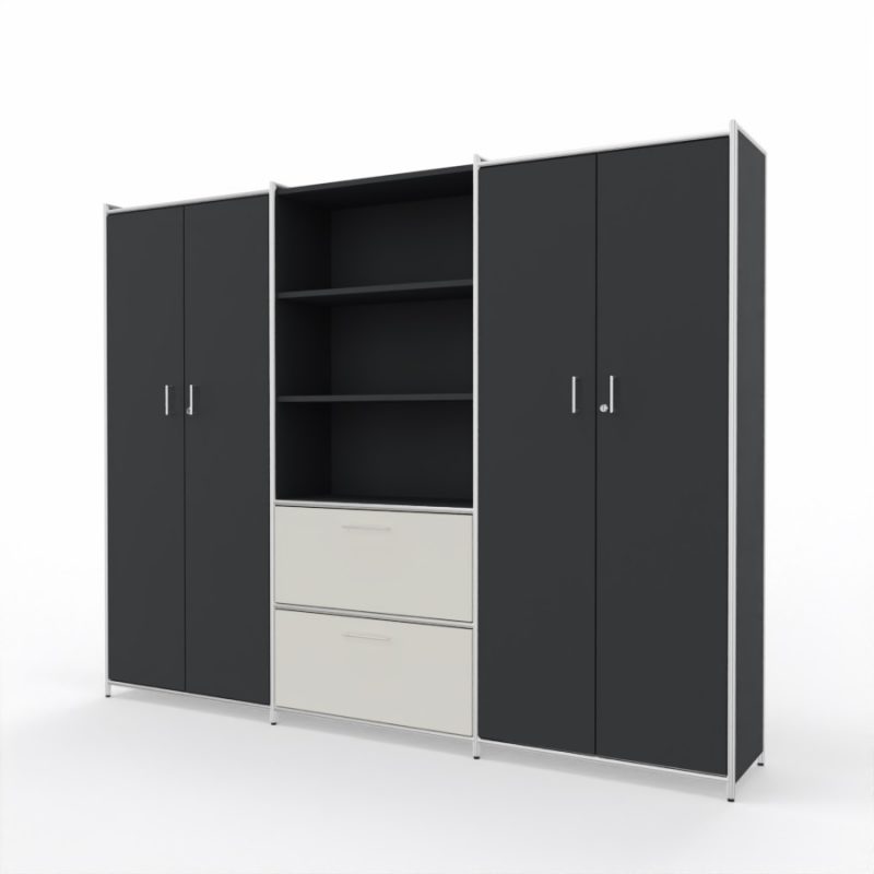 bueroschrank-2-tueren-2schubfaecher-5oh-anthrazit-anthrazit-weiss