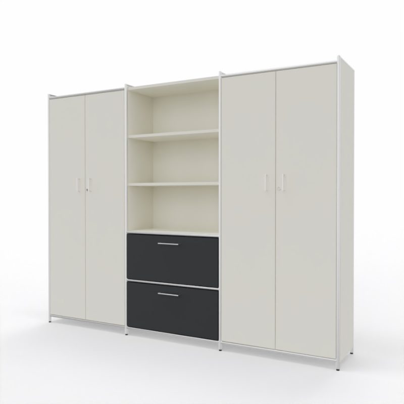 bueroschrank-2-tueren-2schubfaecher-5oh-weiss-weiss-anthrazit