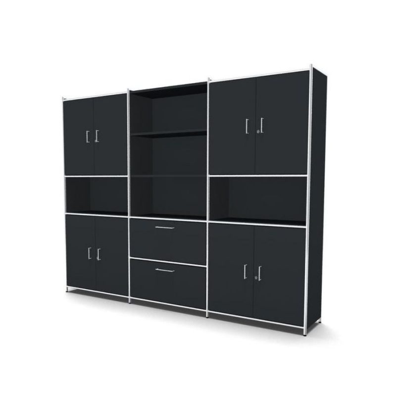 bueroschrank-4-tueren-2-schubladen-anthrazit