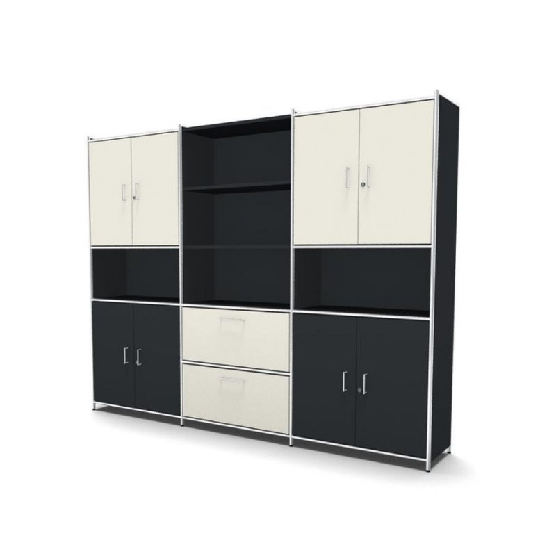 bueroschrank-4-tueren-2-schubladen-anthrazit-weiss