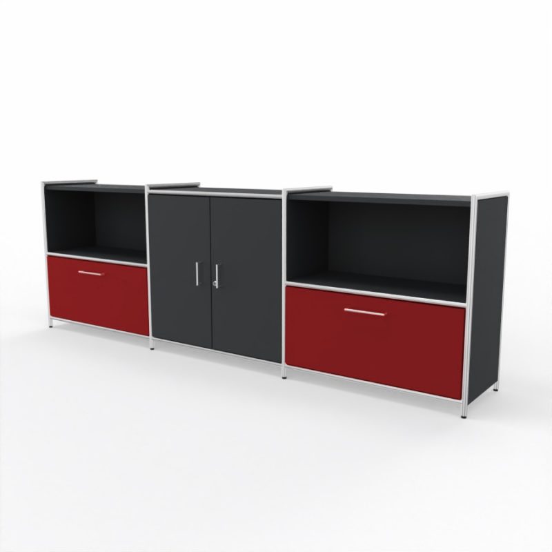 sideboard-1-tuer-2-schubfaecher-anthrazit-rot-2
