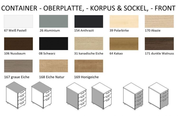 Dekorfarben-Anstellcontainer-KDT63-73-64-74