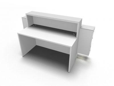 Weiße Empfangstheke mit LED Beleuchtung