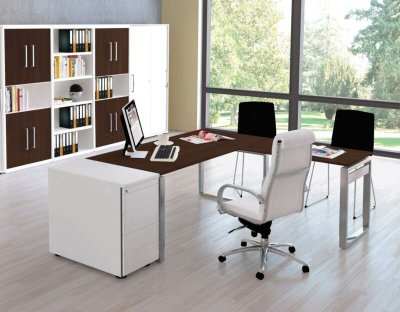 Schreibtisch-Neapel-Pro-hoehenverstellbar-mit Anbautisch