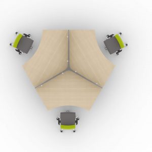Teamarbeitsplatz für 3 Personen-elektrisch-hoehenverstellbar-Winglet