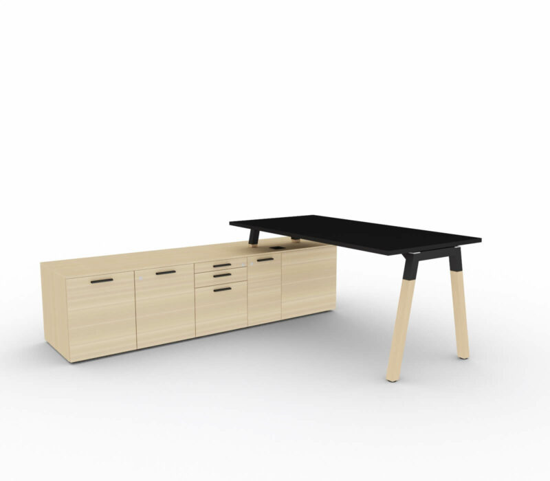Chefschreibtisch-mit-Sideboard-Polare-Tischplatte-schwarz-Sideboard-D