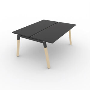 Doppelschreibtisch-Polare-Tischplatte-Schwarz