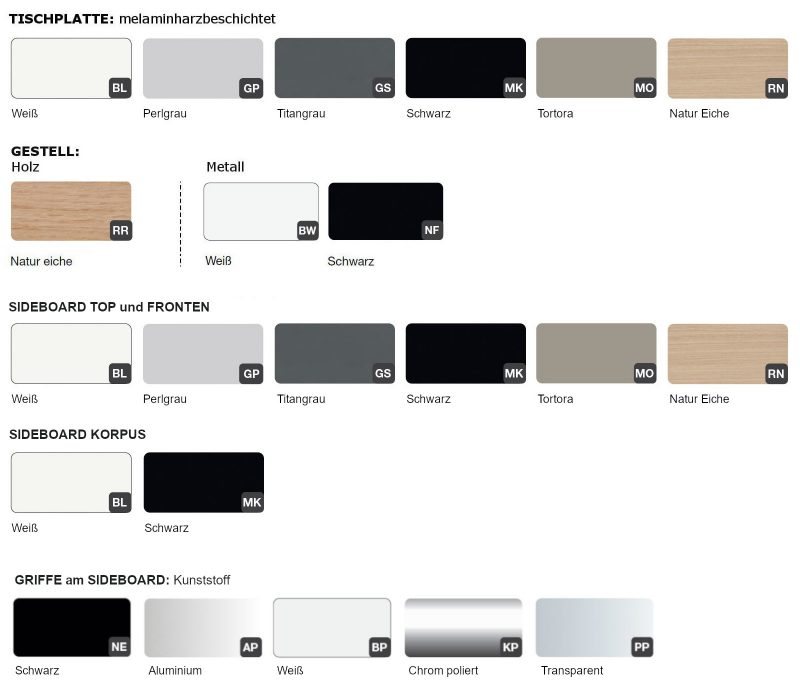 Farben-Schreibtisch-mit Sideboard-Polare