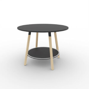 Hochtisch-rund-Holzbeine-Tischplatte-schwarz