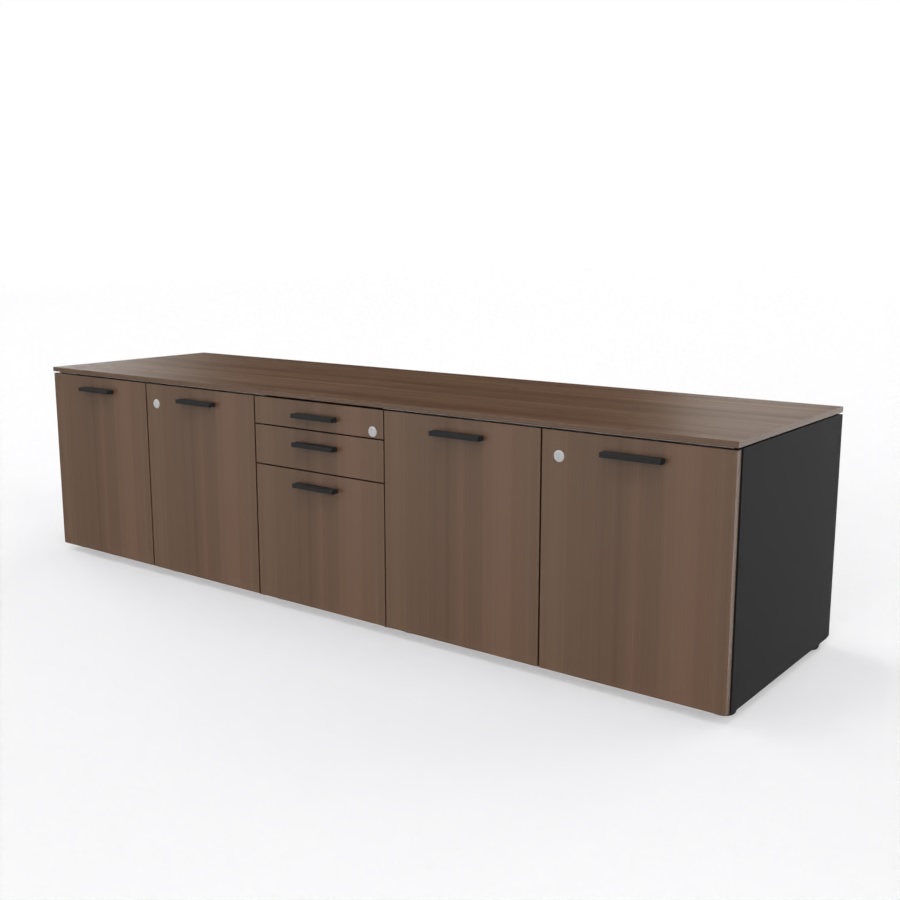 sideboard-3-schubladen-4-tueren-top+front-luxnussbaum-korpus-schwarz