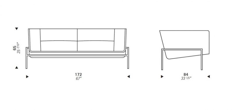 Design-2er-Sofa-Eero-Saarinen-SA22-von-Matrix_Abmessungen