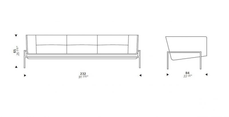 Design-3er-Sofa-Eero-Saarinen-SA23-von-Matrix_Abmessungen