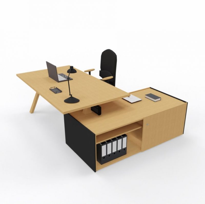 Schreibtisch Riga mit Managerschrank beidseitig nutzbar