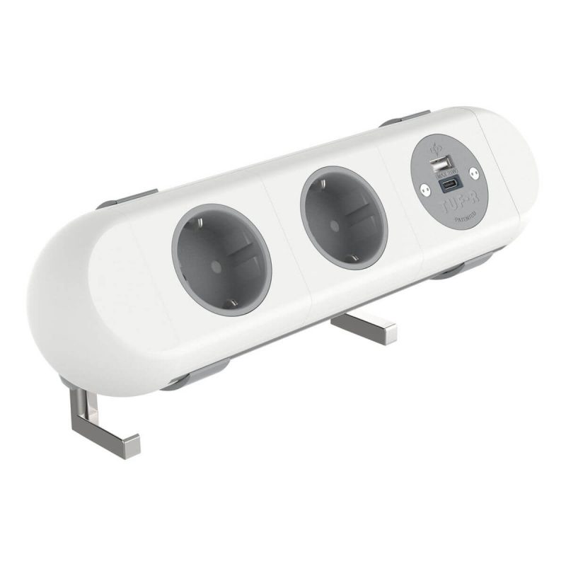 Tischsteckdose Power Polar 2x Schuko USB AC