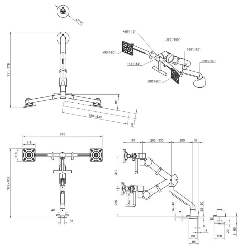 Viewgo pro Monitorarm für 2 Monitore_48.84x_dd