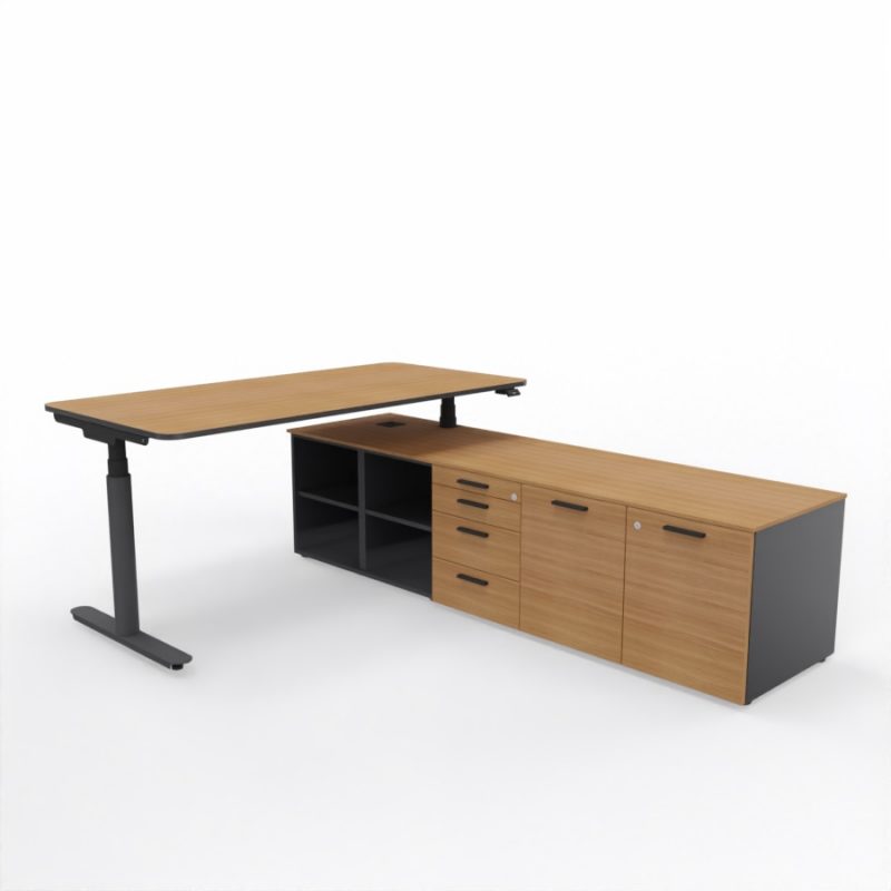 nuvola-schreibtisch+sideboard-mit-4-schubladen-canalletonussbaum-titangrau-schwarz-r