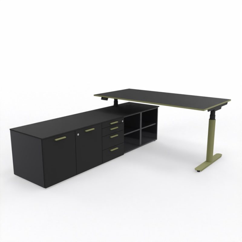 nuvola-schreibtisch+sideboard-mit-4-schubladen-schwarz-olive-titangrau-li