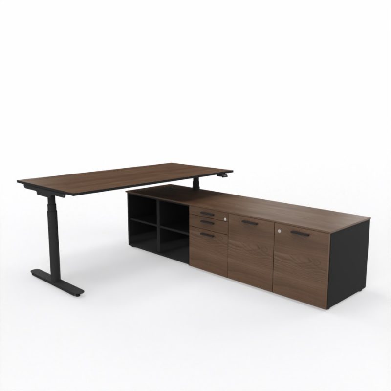 nuvola-schreibtisch+sideboard-mit-haengeregistratur-luxnussbaum-schwarz-r