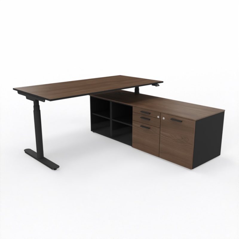 schreibtisch-elektr-verstellb-mit-sideboard-mit-hangeregistratur-luxnussbaum-schwarz