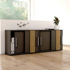 2 Sideboards mit Schiebetüren Cambridge anthrazit
