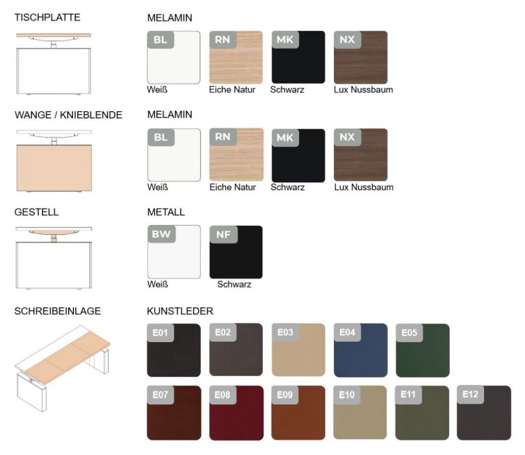 farbkarte-sile_e-chefschreibtisch-elektr-verstellbar+kunstleder